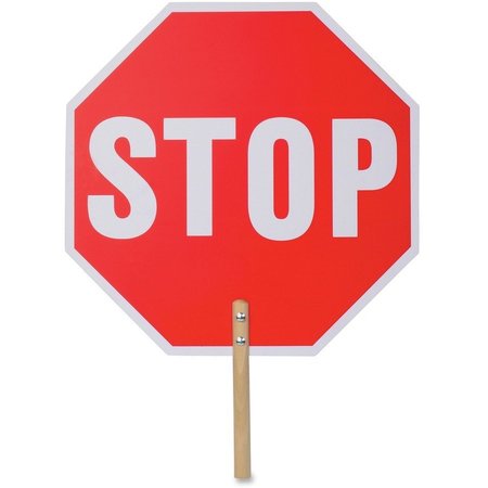 TATCO Handheld Stop Sign, 18" W, 18" H, White/Red TCO17520